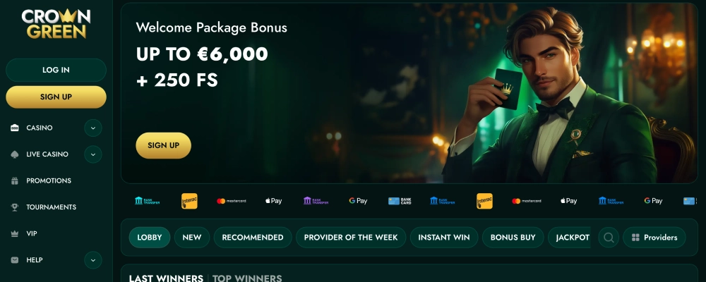 Crowngreen Casino Login for Canadian Players